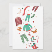 Weihnachtsfeiertag Pajama Party Einladung (Rückseite)