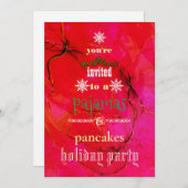 Weihnachtsfeiertag Pajamas & Pancakes Party Einladung (Vorne/Hinten)