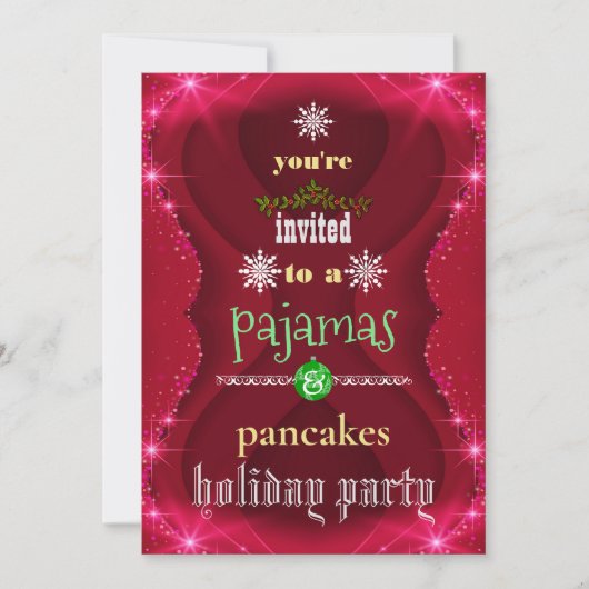 Weihnachtsfeiertag Pajamas & Pancakes Party Einladung (Vorderseite)