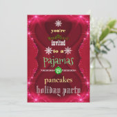 Weihnachtsfeiertag Pajamas & Pancakes Party Einladung (Stehend Vorderseite)
