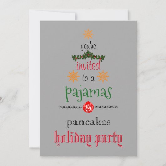 Weihnachtsfeiertag Pajamas & Pancakes Party Einladung (Vorderseite)