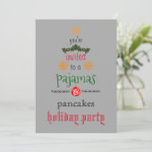 Weihnachtsfeiertag Pajamas & Pancakes Party Einladung (Stehend Vorderseite)