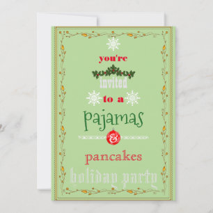 Weihnachtsfeiertag Pajamas & Pancakes Party Einladung