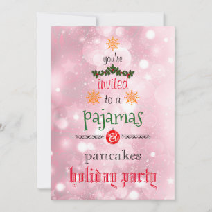 Weihnachtsfeiertag Pajamas & Pancakes Party Einladung