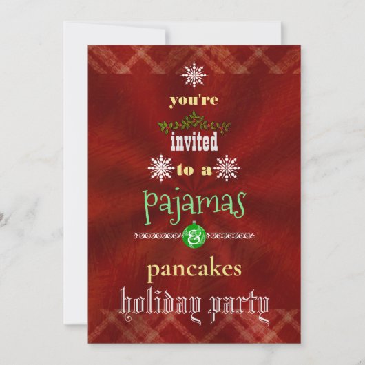 Weihnachtsfeiertag Pajamas & Pancakes Party Einladung (Vorderseite)