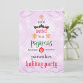 Weihnachtsfeiertag Pajamas & Pancakes Party Einladung (Stehend Vorderseite)