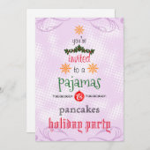 Weihnachtsfeiertag Pajamas & Pancakes Party Einladung (Vorne/Hinten)