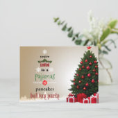 Weihnachtsfeiertag Pajamas & Pancakes Party Einladung (Stehend Vorderseite)