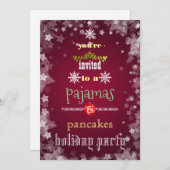 Weihnachtsfeiertag Pajamas & Pancakes Party Einladung (Vorne/Hinten)