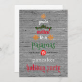 Weihnachtsfeiertag Pajamas & Pancakes Party Einladung (Vorne/Hinten)