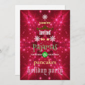 Weihnachtsfeiertag Pajamas & Pancakes Party Einladung (Vorne/Hinten)