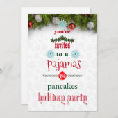 Weihnachtsfeiertag Pajamas & Pancakes Party Einladung (Vorne/Hinten)