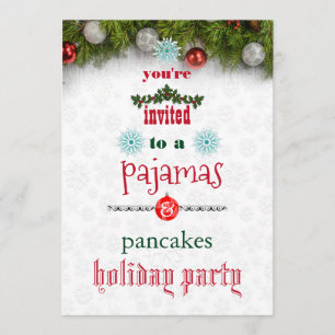 Weihnachtsfeiertag Pajamas & Pancakes Party Einladung