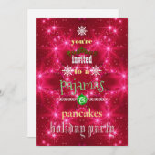Weihnachtsfeiertag Pajamas & Pancakes Party Einladung (Vorne/Hinten)