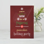 Weihnachtsfeiertag Pajamas & Pancakes Party Einladung (Stehend Vorderseite)