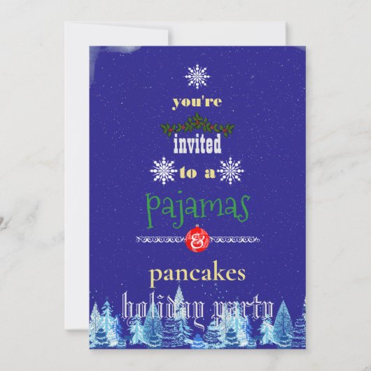 Weihnachtsfeiertag Pajamas & Pancakes Party Einladung (Vorderseite)
