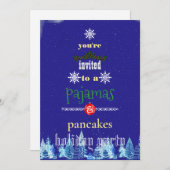 Weihnachtsfeiertag Pajamas & Pancakes Party Einladung (Vorne/Hinten)