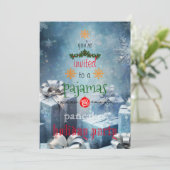 Weihnachtsfeiertag Pajamas & Pancakes Party Einladung (Stehend Vorderseite)