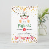 Weihnachtsfeiertag Pajamas & Pancakes Party Einladung (Stehend Vorderseite)