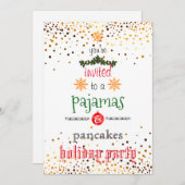 Weihnachtsfeiertag Pajamas & Pancakes Party Einladung (Vorne/Hinten)