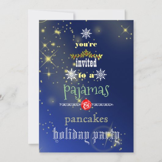 Weihnachtsfeiertag Pajamas & Pancakes Party Einladung (Vorderseite)