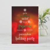 Weihnachtsfeiertag Pajamas & Pancakes Party Einladung (Stehend Vorderseite)