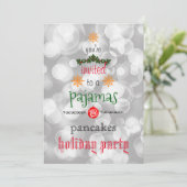 Weihnachtsfeiertag Pajamas & Pancakes Party Einladung (Stehend Vorderseite)