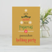 Weihnachtsfeiertag Pajamas & Pancakes Party Einladung (Stehend Vorderseite)