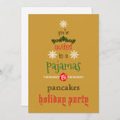 Weihnachtsfeiertag Pajamas & Pancakes Party Einladung (Vorne/Hinten)