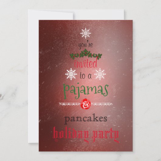 Weihnachtsfeiertag Pajamas & Pancakes Party Einladung (Vorderseite)