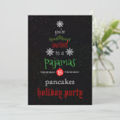 Weihnachtsfeiertag Pajamas & Pancakes Party Einladung (Stehend Vorderseite)