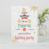 Weihnachtsfeiertag Pajamas & Pancakes Party Einladung (Stehend Vorderseite)