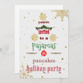 Weihnachtsfeiertag Pajamas & Pancakes Party Einladung (Vorne/Hinten)