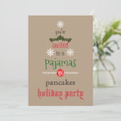 Weihnachtsfeiertag Pajamas & Pancakes Party Einladung (Stehend Vorderseite)