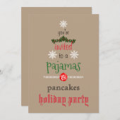 Weihnachtsfeiertag Pajamas & Pancakes Party Einladung (Vorne/Hinten)