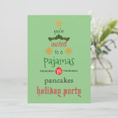 Weihnachtsfeiertag Pajamas & Pancakes Party Einladung (Stehend Vorderseite)