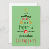Weihnachtsfeiertag Pajamas & Pancakes Party Einladung (Vorne/Hinten)