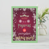 Weihnachtsfeiertag Pajamas & Pancakes Party Einladung (Stehend Vorderseite)