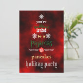 Weihnachtsfeiertag Pajamas & Pancakes Party Einladung (Stehend Vorderseite)
