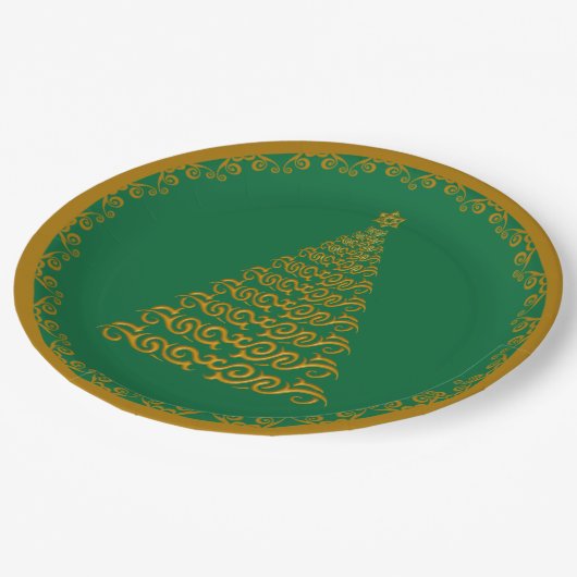 Weihnachtsfeiertag Pappteller (Schrägansicht)