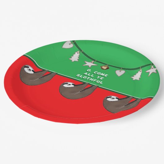 Weihnachtsfeiertag Pappteller (Schrägansicht)