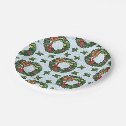 Weihnachtsfeiertag Pappteller (Schrägansicht)