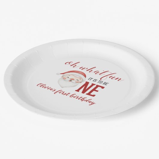 Weihnachtsfeiertag Pappteller (Schrägansicht)