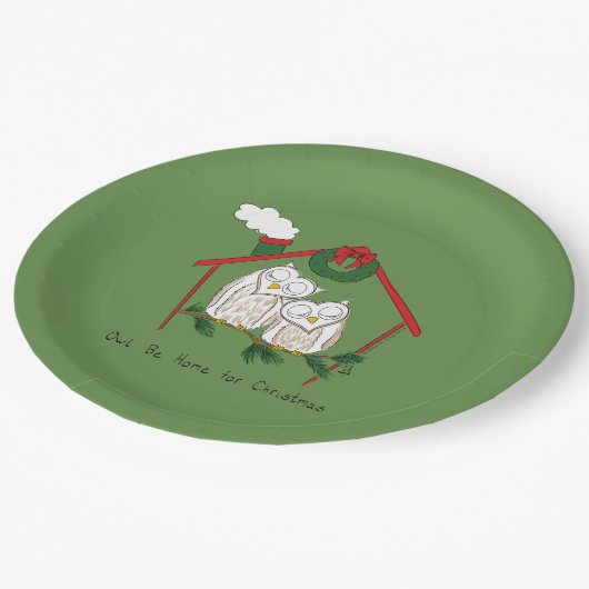 Weihnachtsfeiertag Pappteller (Schrägansicht)