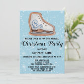 Weihnachtsfeiertag Party Cookie Blue Snow Einladung (Stehend Vorderseite)