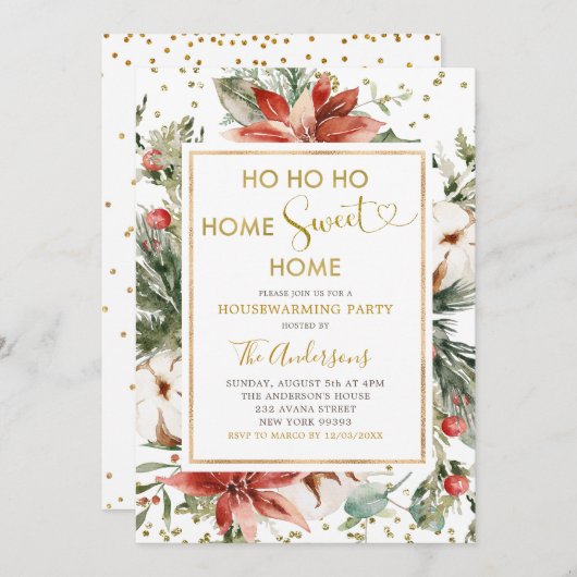 Weihnachtsfeiertag Party einladen Einladung (Vorne/Hinten)