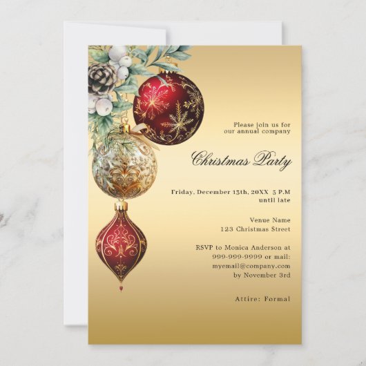 Weihnachtsfeiertag Party Einladung (Vorderseite)