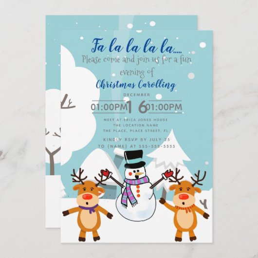 Weihnachtsfeiertag Party Einladung (Vorne/Hinten)