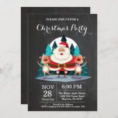Weihnachtsfeiertag Party Einladung Weihnachtsmann (Vorne/Hinten)