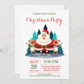 Weihnachtsfeiertag Party Einladung Weihnachtsmann (Vorne/Hinten)